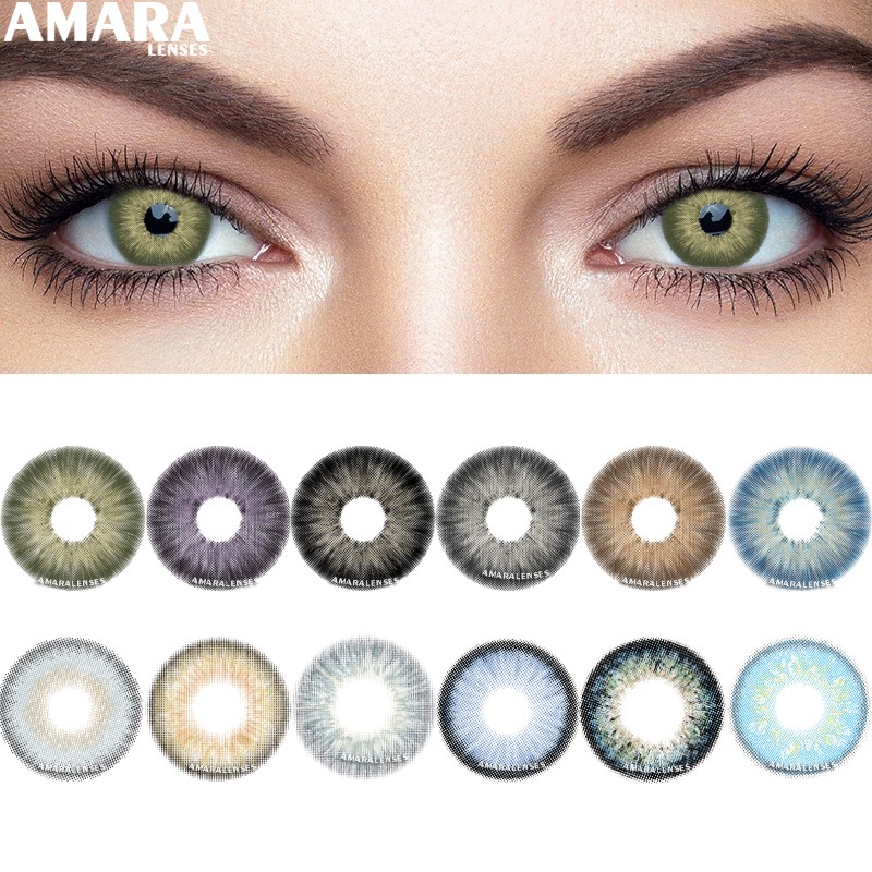 Amara 1 Pair Natural Colored Contact Lenses For Eyes KING Colored Cosmetics Colored Eye Contact Lenses