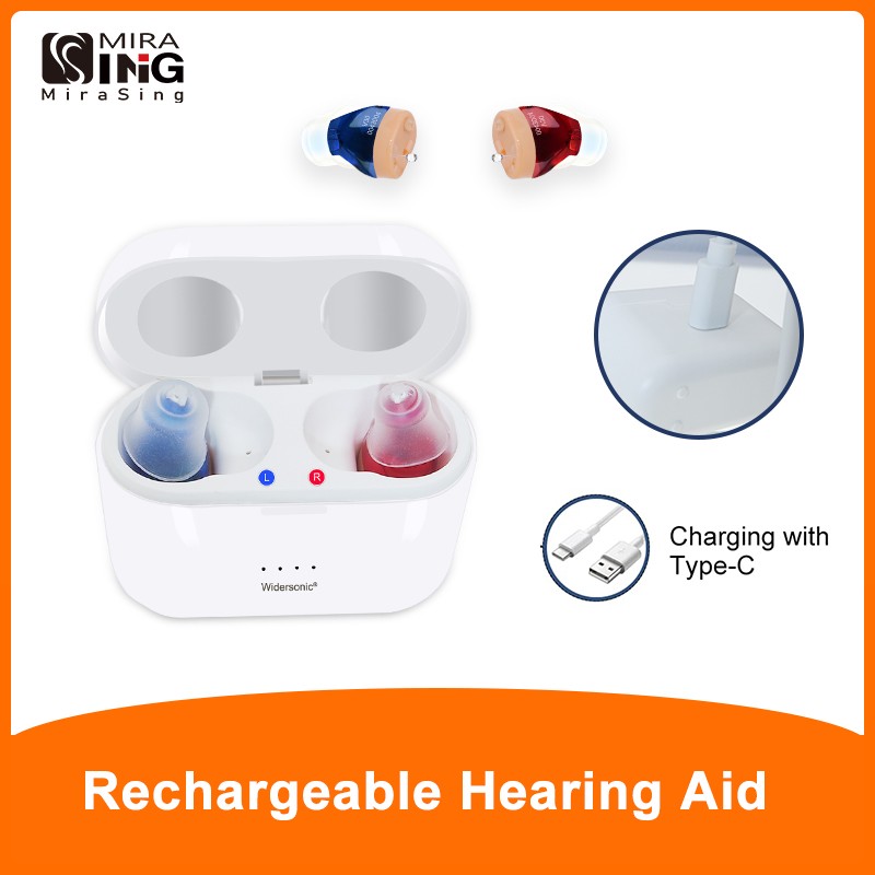 Rechargeable Invisible Hearing Aid V30 Mini Wireless Speaker for Elderly Deaf Adults Ear Care Aids Support