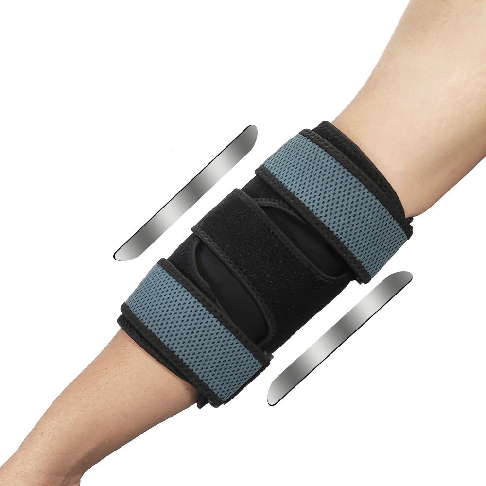 1pc Elbow Brace Guard Night Elbow Sleeping Support Stabilizer with 2 Removable Metal Splints for Cubed Tunnel Syndrome Tendinitis