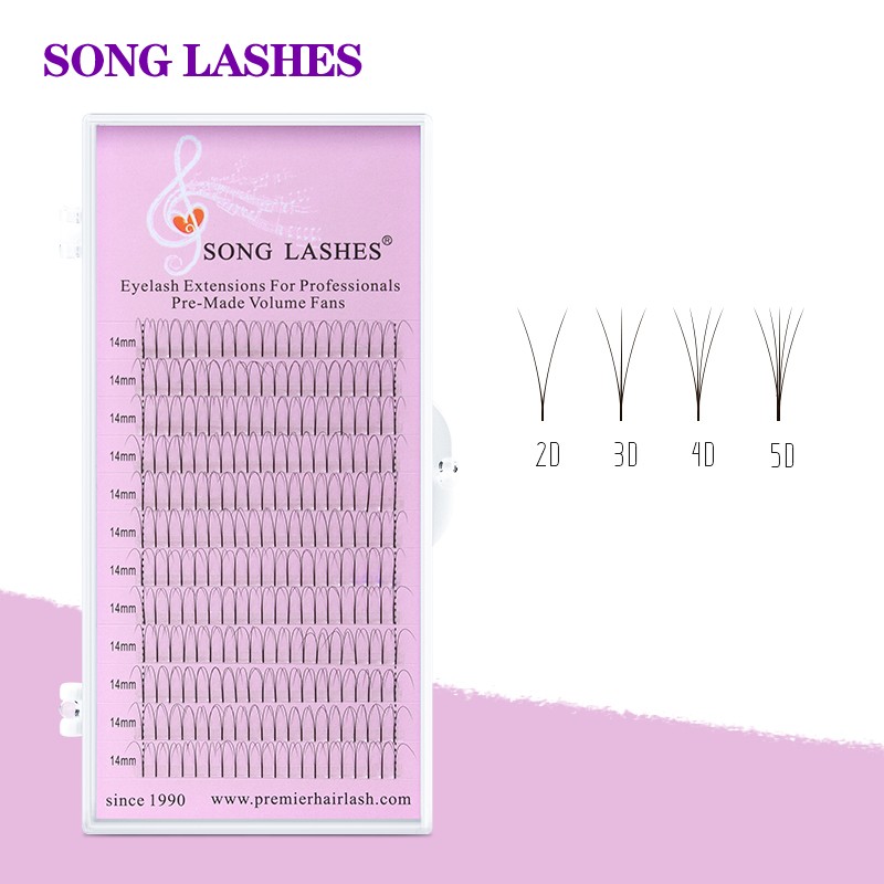 Song Lashes Long Stem Premade Fans Eyelash Extension Long Root Premade Volume Fans Eyelash Extensions 2D 3D 4D 5D