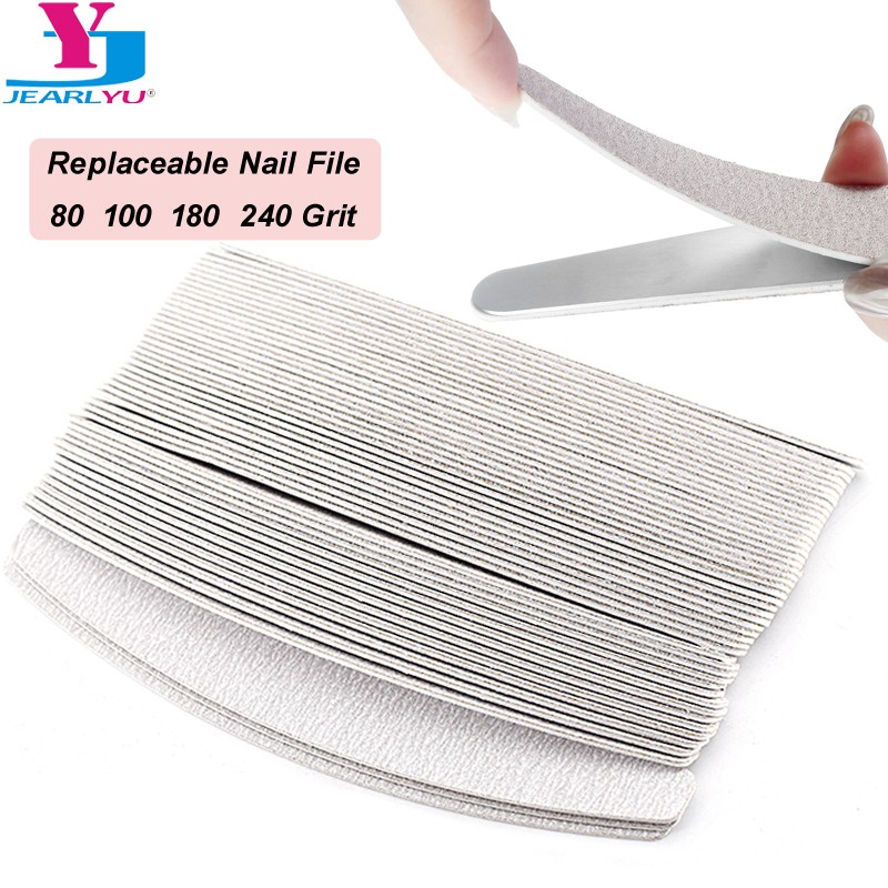 100pcs/lot Thick Replacement Sandpaper Files 80 100 180 240 with Gray Metal Handle Replacement Files for Removable Saws Pads Set