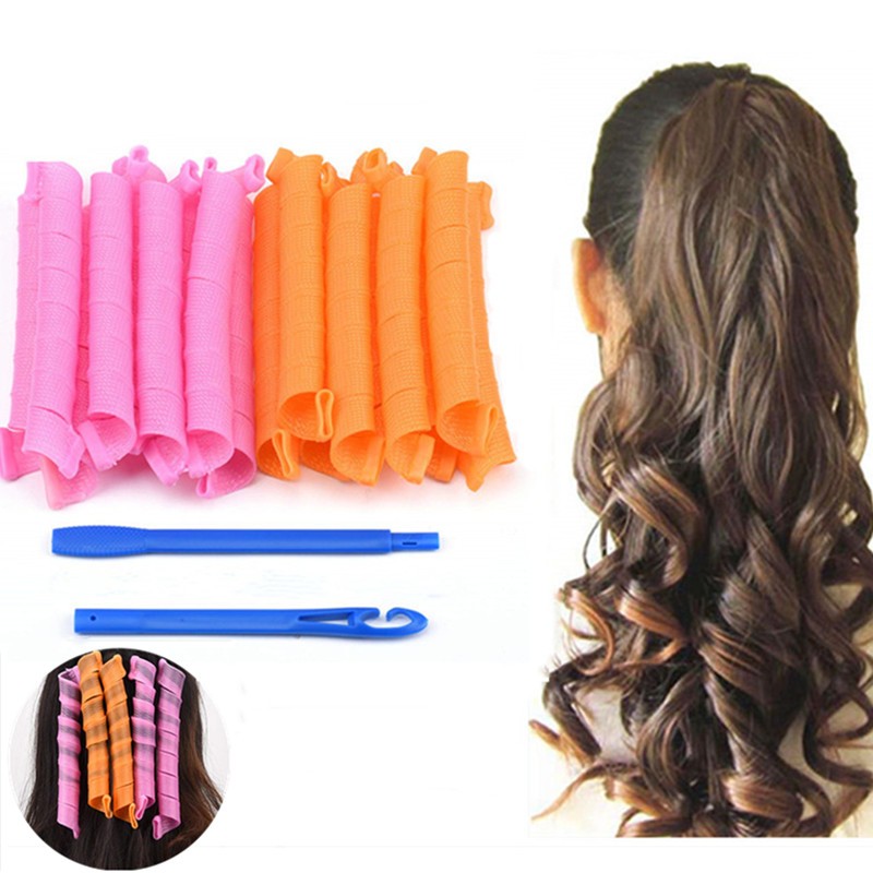 10/20pcs 30/45cm Magic Hair Rollers Curlers Kit Snail Shape No Waveform Spiral Round Curls No Heat Hair Curler Extra Long