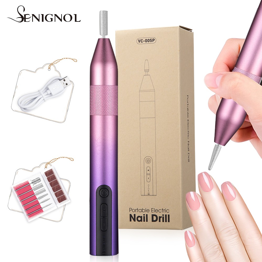 SENIGNOL Portable Electric Nail Machine Wireless Rechargeable Nail Drill for Manicure Pedicure Nail Saw Kit Nail Salon Tool