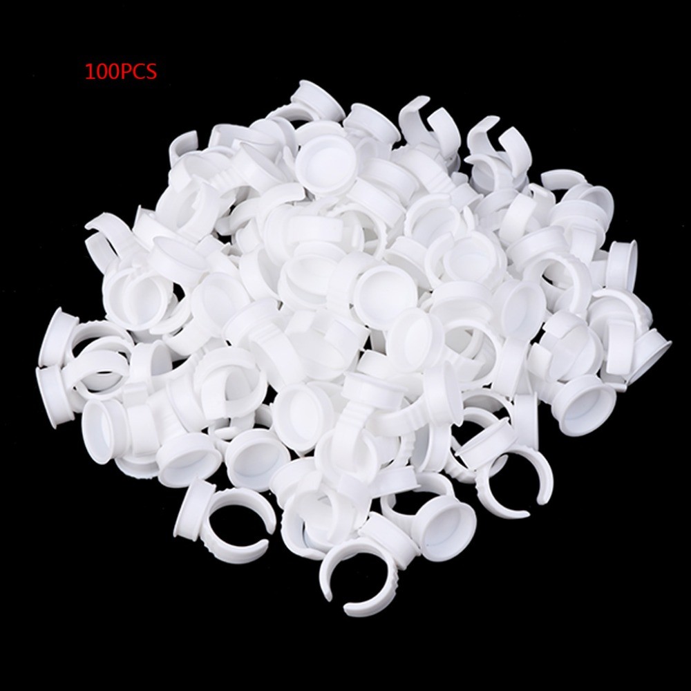 100pcs Disposable Permanent Makeup Ring No Divider Tattoo Ink Pigment Holder Cup Size S/M/L