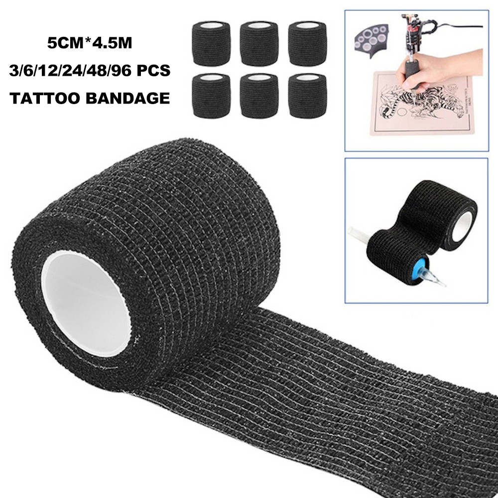 3/6/12/24/48/96pcs Tattoo Grip Tape Self Adhesive Elastic Waterproof Grip Tattoos Bandage Cover Wrap For Needle Pen Machine New