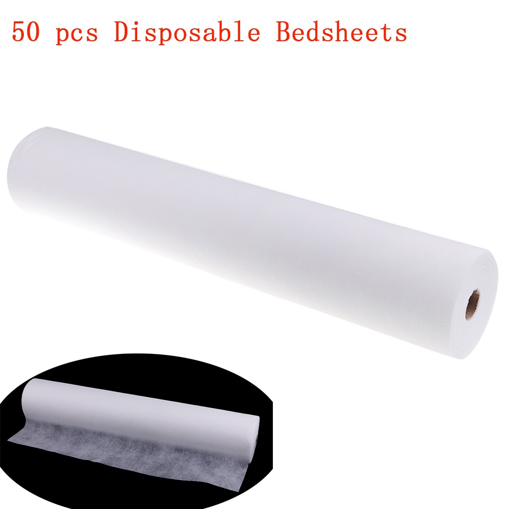 50 Sheets Disposable SPA Massage Bed Sheets Non-woven Headrest Paper Roll Table Cover Tattoo Supply Massage Mattress Sheet