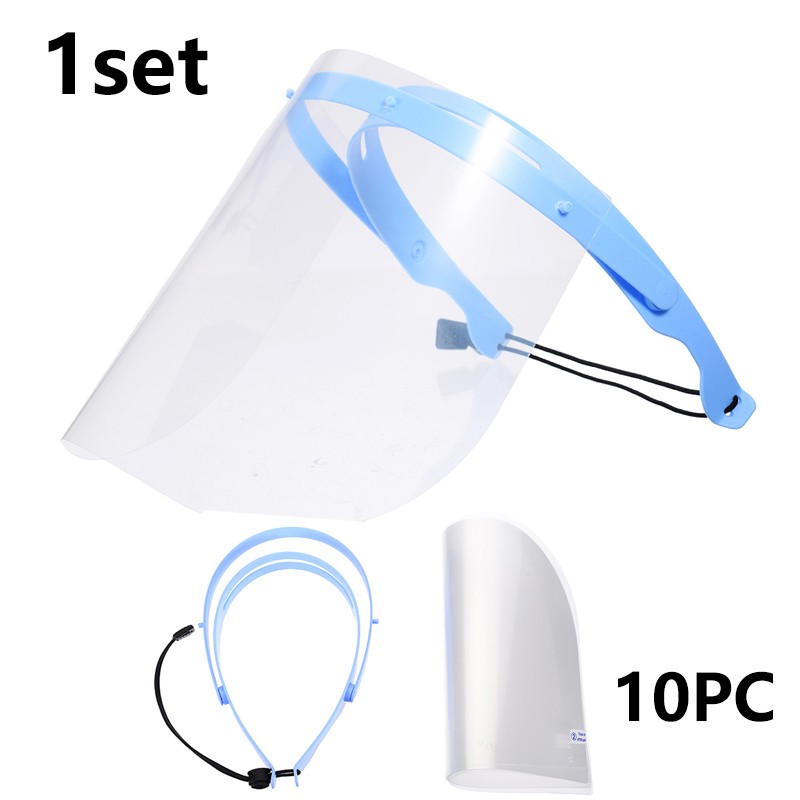 Dental Protective Face Shield 10/5pcs Detachable Face Shield 1 Shelf Anti-Fog Dust Replacement Mask