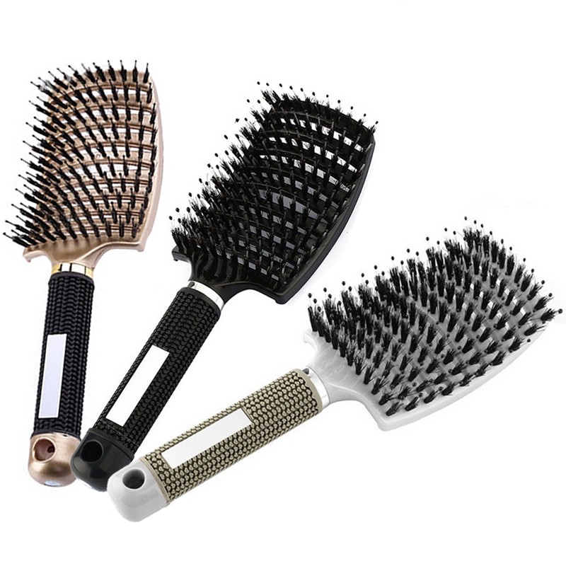 Hair Brush Scalp Massage Comb Bristle & Nylon Hair Brush Women Wet Curly Detangling Styling Tools for Salon Barber Hair Styling Brush