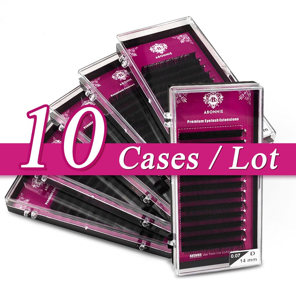 10pcs/bag abuonie silk individual eyelet wholesale eyelash extension eye size eyelash trays special lash extension