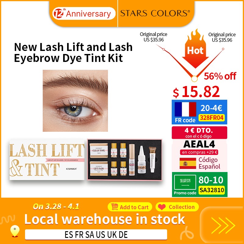 ECONEXEL New Eyelash Eyebrow Dye Tint Kit Professional Lash Lifting Eyebrow Dyeing Mascara Make Up Setting