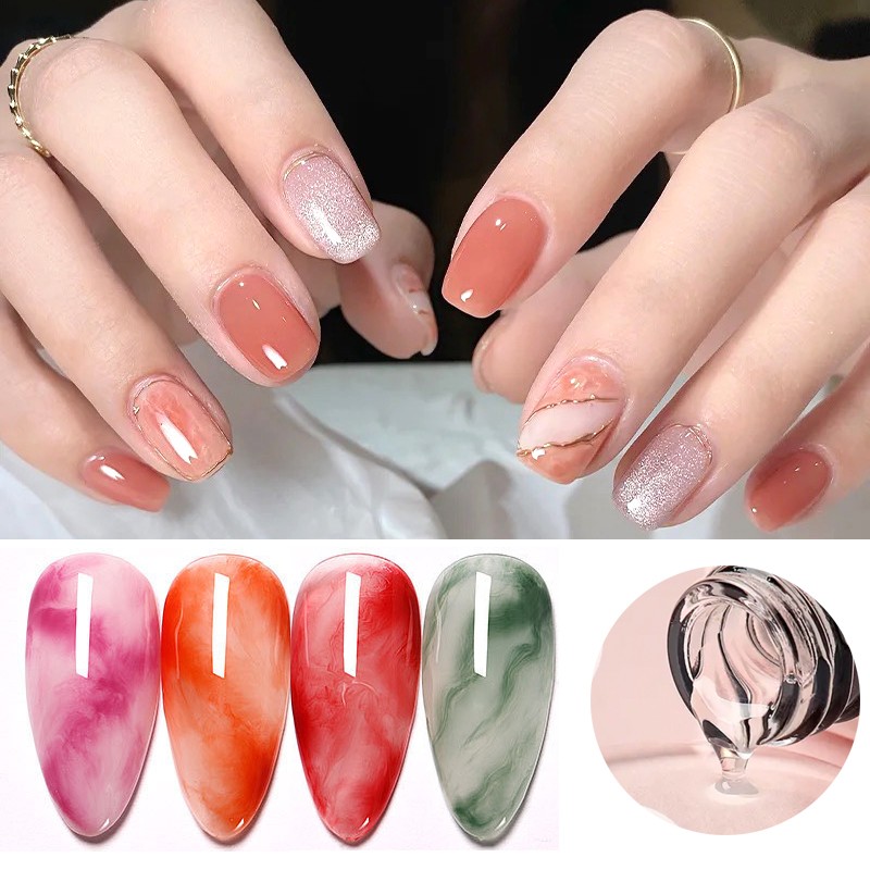 15ml Clear Blossom Gel Nail Polish Gradient Blossoming Smock Effect Watercolor Nail Gel Soak Off UV Functional Nail Gel