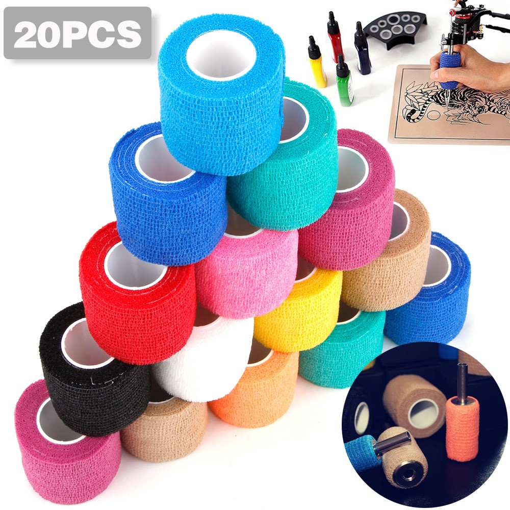 1/6/10/20pcs Disposable Tattoo Bandage Sports Wrap Tape Self Adhesive Elastic Binding Tape Tattoo Permanent Makeup Accessories