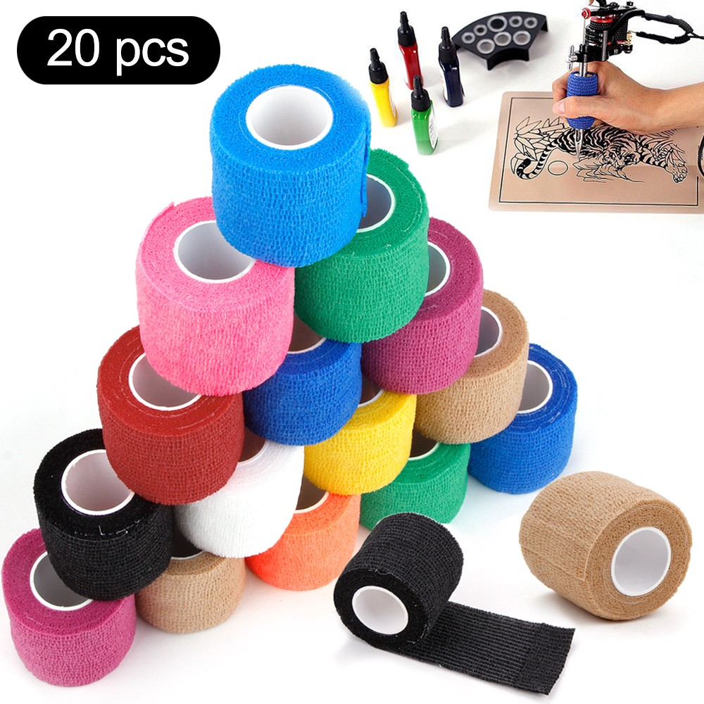 1/6/10/20pcs Disposable Tattoo Bandage Self-adhesive Non-woven Elastic Sports Wrap Bandage Tape Tattoo Accessories and Equipment Tool