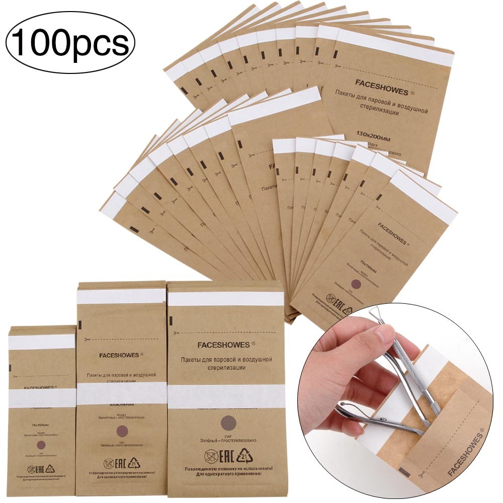 50/100pcs Disposable Sterilization Nail Bag Gel Equipment Sterilizer Manicure Pouch Disinfection Aspirator Cosmetic Accessories