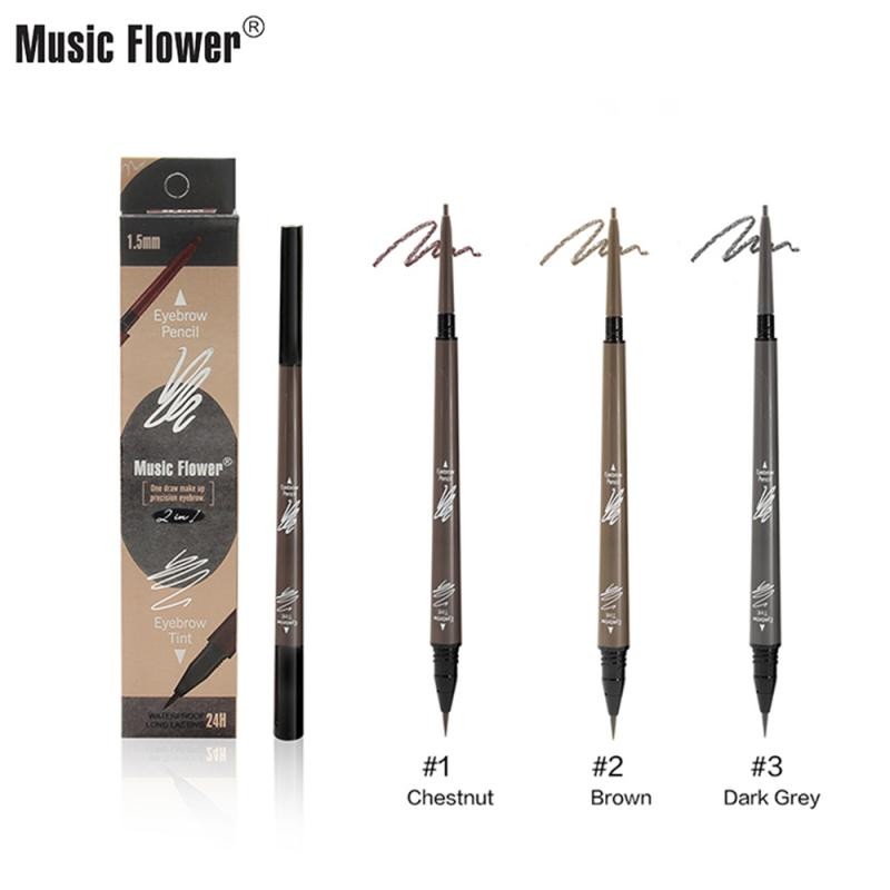 Double Head Natural Brown Eyes Makeup Eyebrow Pencil Eyebrow Crayon Liquid Long Lasting Waterproof Sweat Resistant Cosmetic TSLM1