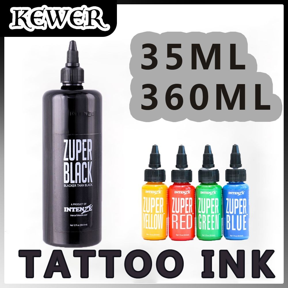 KEWER Tattoo Ink 35ml 360ml Security and Permanent Black Pigments Ink Suitable for Beauty Professional Tattoo Body Painting Art