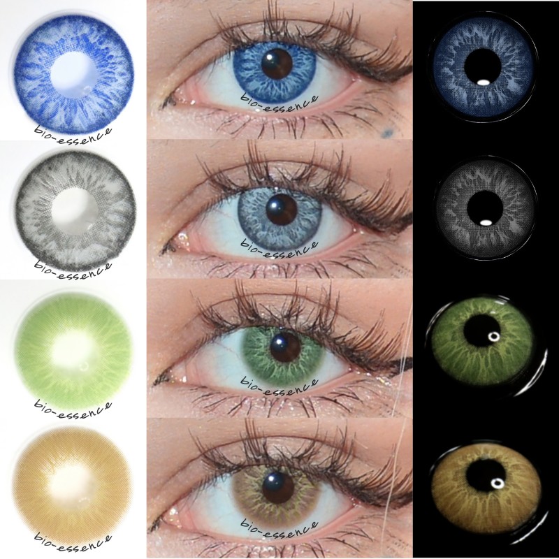 Bio-essence 1 Pair Colored Eye Contact Lenses Blue Lens Green Eye Lens Natural Eye Contact Lens Gray Fashionable Lens