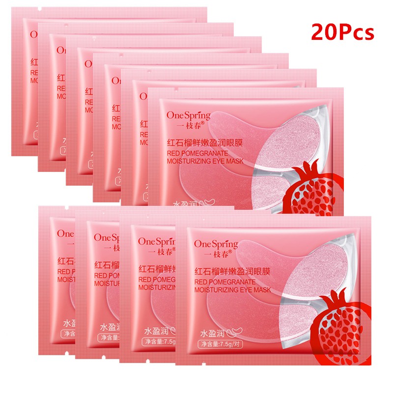 20pcs Pomegranate Collagen Golden Caviar Eye Mask Anti Aging Dark Circles Acne Beauty Patches for Eye Skin Care Cosmetics P01