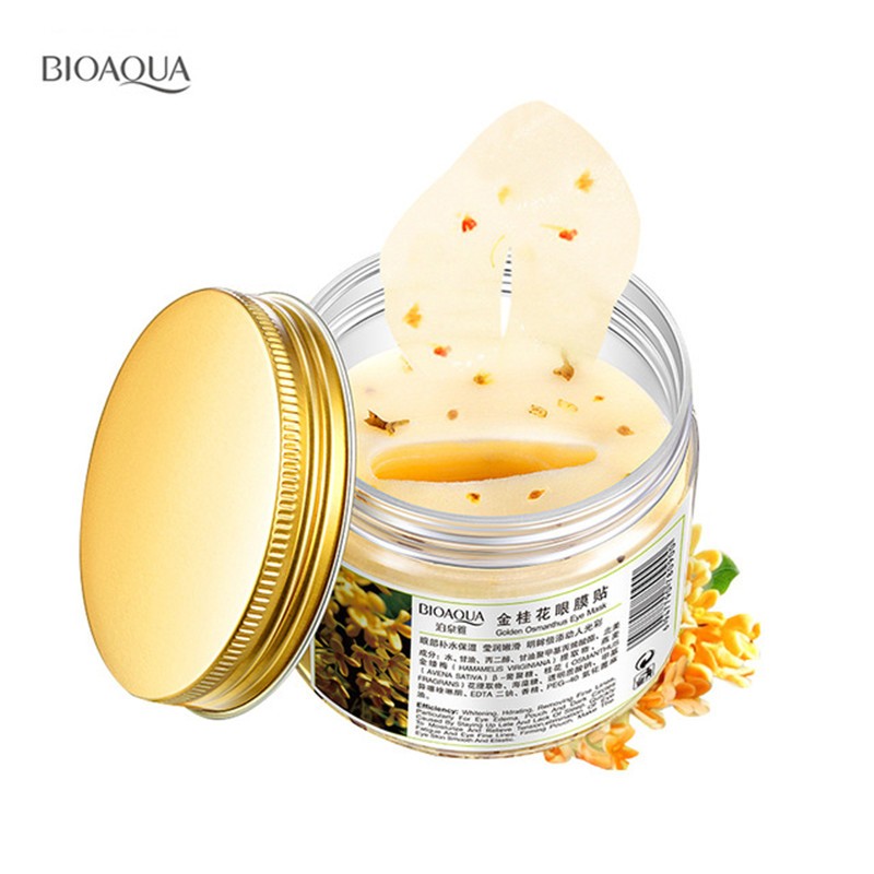 BIOAQUA Gold Osmanthus Eye Mask Eye Patch Women Collagen Gel Dark Circles Acne Face Mask Patches Free Eye Skin Care