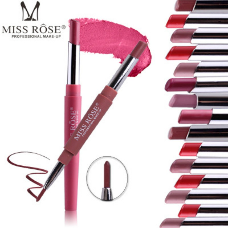 1pc Sexy 20 Color Double End Lip Makeup Lipstick Pen Waterproof Long Lasting Tint Lip Stick Beauty Matte Liner Pen Lipstick