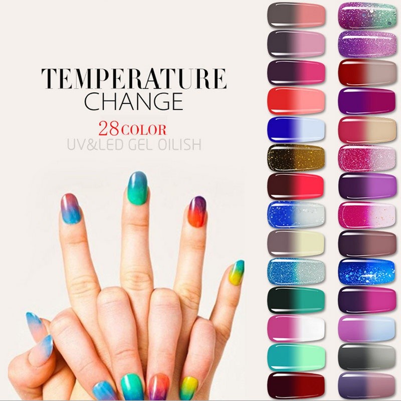 8ml Thermo Gel Varnish Nail Polish Hot Sale Temperature Change Color Gel Varnishes Soak Off UV Gel Nail Polish