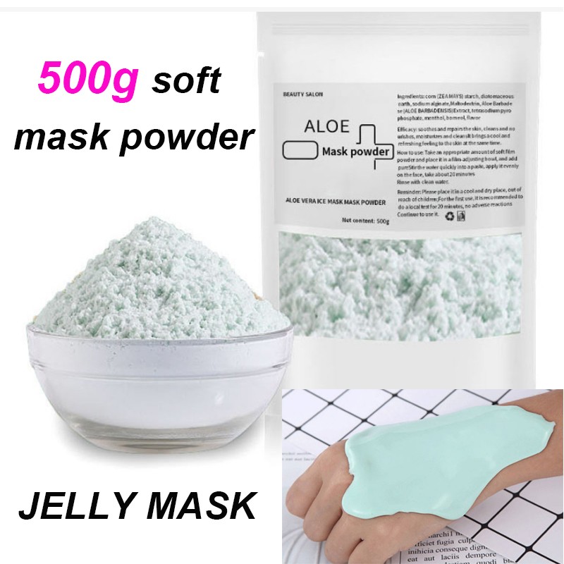 500g Aloe Vera Rose Soft Mask Powder Moisturizing Shrink Pores Skin Care Soft Film Powder Skin Care Peel Mask Do Spa at Home