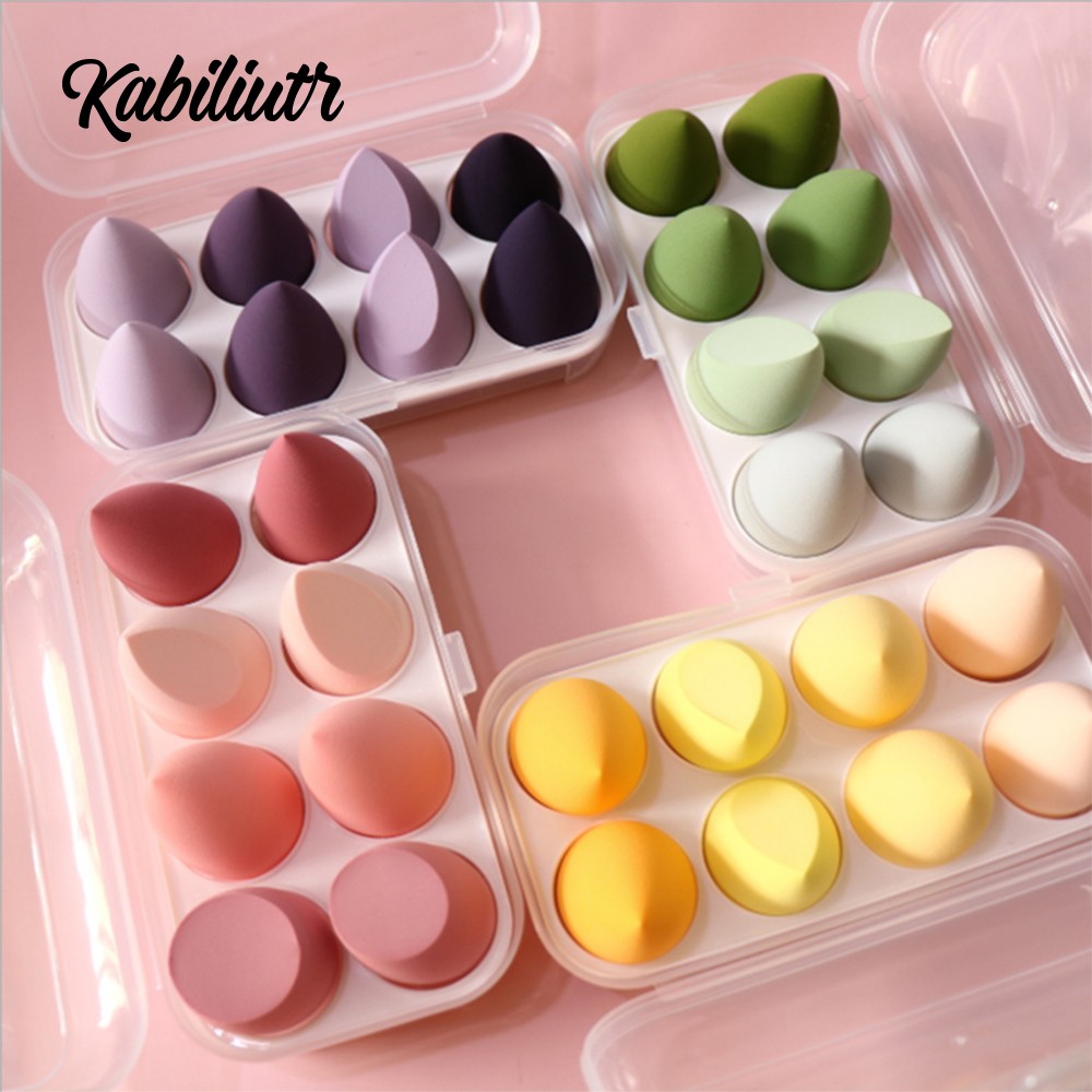 8pcs Makeup Blender Beauty Egg Set Gourd Water Drop Puff Makeup Sponge Set Colorful Pillow Cosmetic Sponge Tool Wet and Dry Use