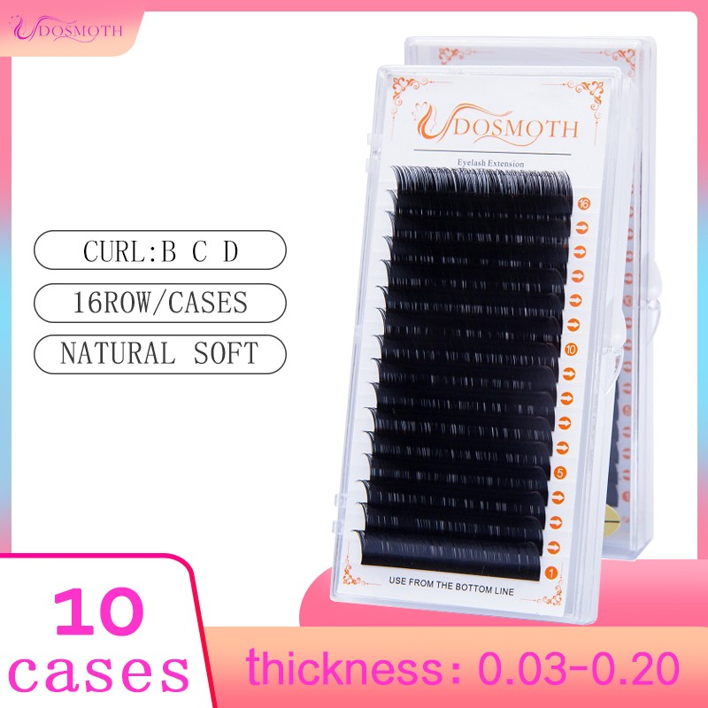 10 Trays 16 Rows/Case 7-16mm 3D Mink Eyelash Extensions Supples False Fake Eyelash Extension Individual Lashes Cosmetics