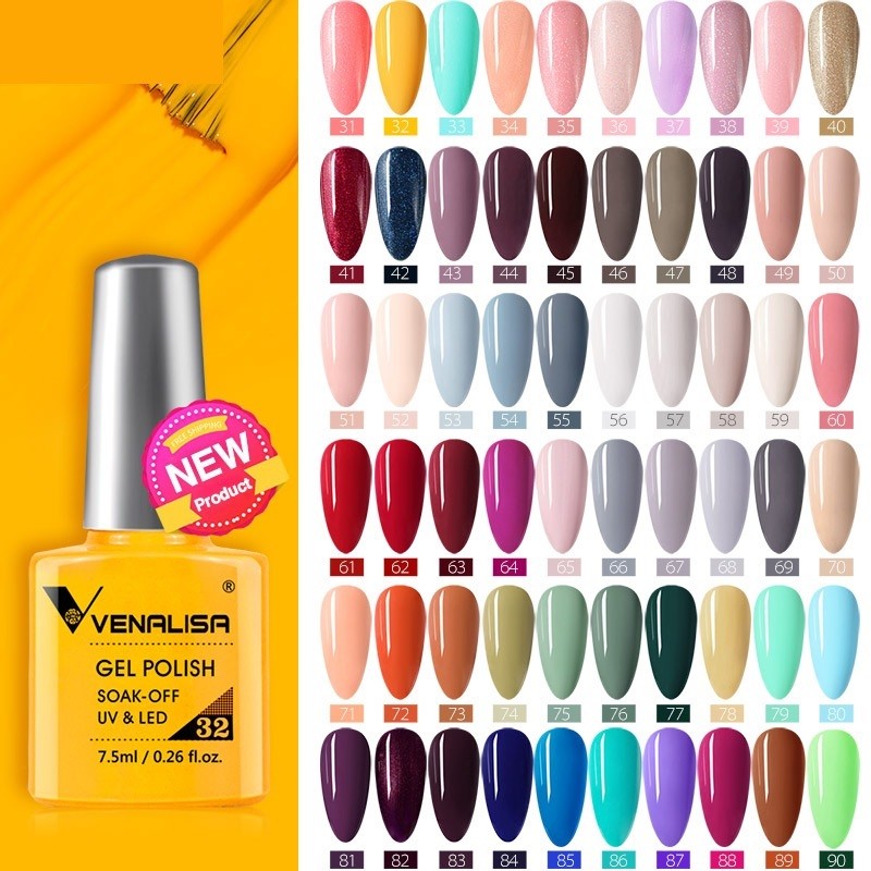 Venalisa Fashion Bling 7.5ml Soak Off UV LED Gel Nail Gel Polish Cosmetics Nail Art Manicure Nails Gel Polish VIP3 Nail Varnish