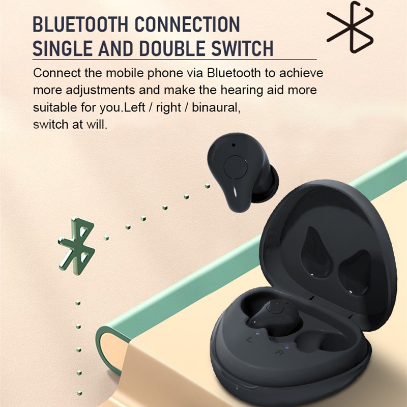 Bluetooth Hearing Aid Rechargeable Phone Connection Noise Reducing Speaker Hearing Aids Headset Waterproof For Deafness