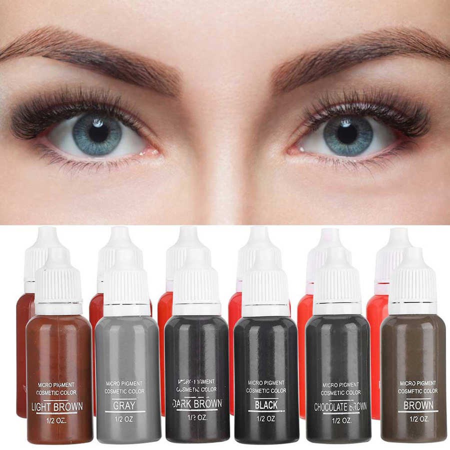 6pcs/box Semi-Permanent Tattoo Pigment Plant Extract Beauty Makeup Tattoo Ink Microblading Permanent Makeup Pigments Cosmetics