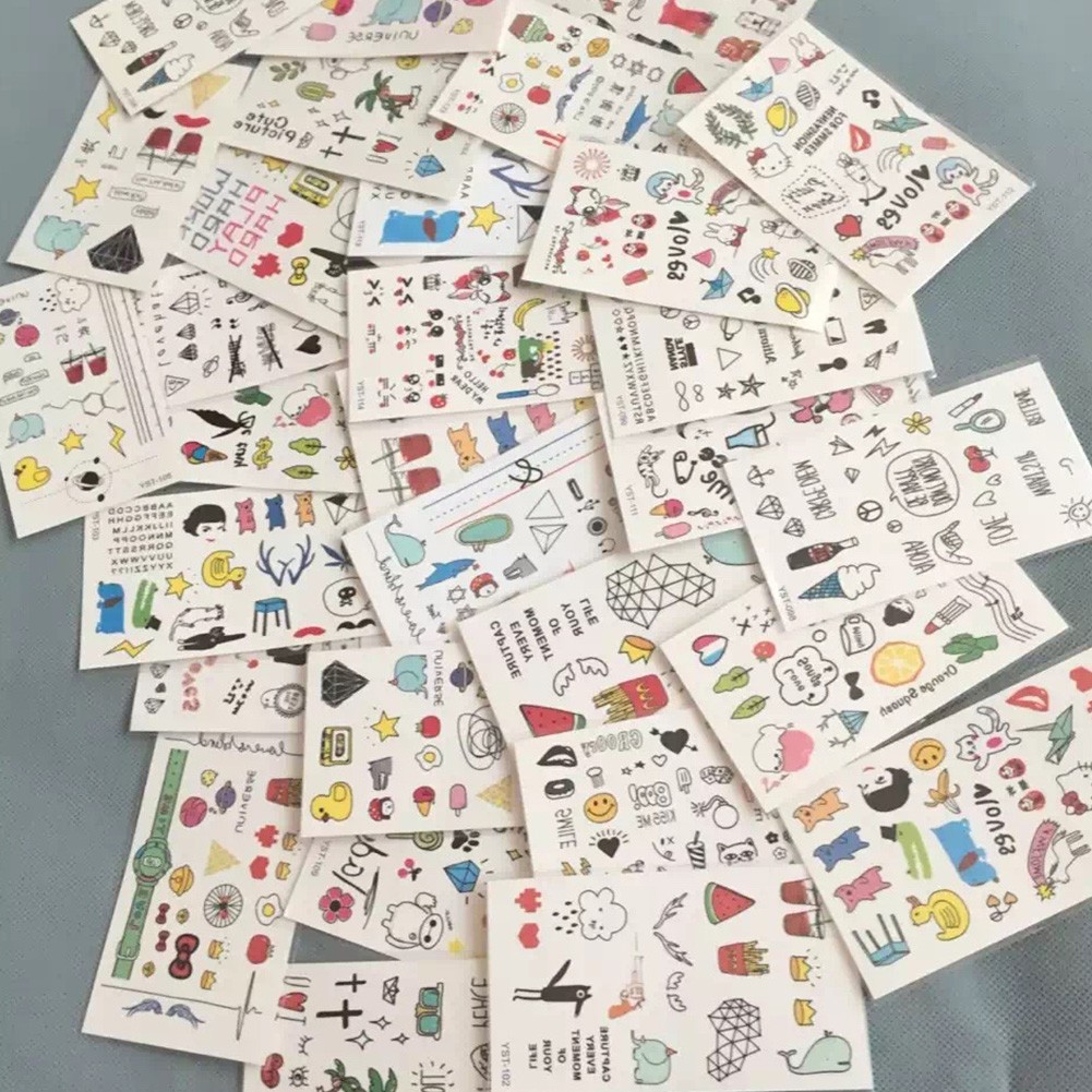 10 sheets tattoo sticker cute cartoon children one-off tattoo stickers make up tattoo stickers available for body, arm and forehead