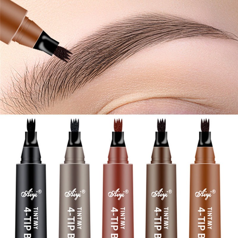 4 Fork Waterproof Eyebrow Pencil Women 3D Long Lasting Natural Liquid Eye Brow Pen Eyebrow Tint Tattoo Pen Tip Makeup Tools