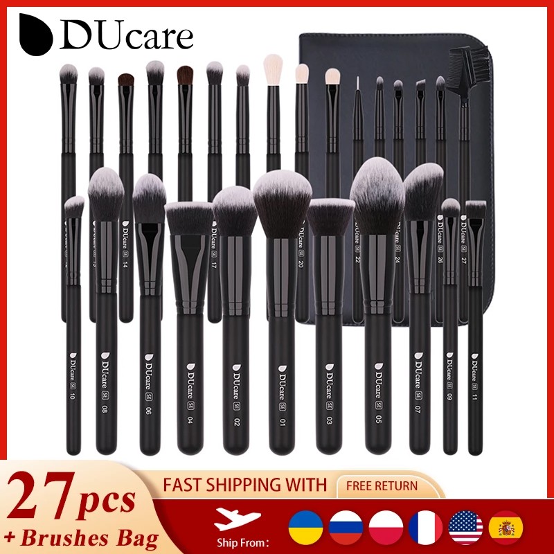 DUcare Makeup Brushes Set 8- 27pcs Powder Foundation Eyeshadow Synthetic Goat Hair Cosmetics Make Up Brush pinceaux de maquillage