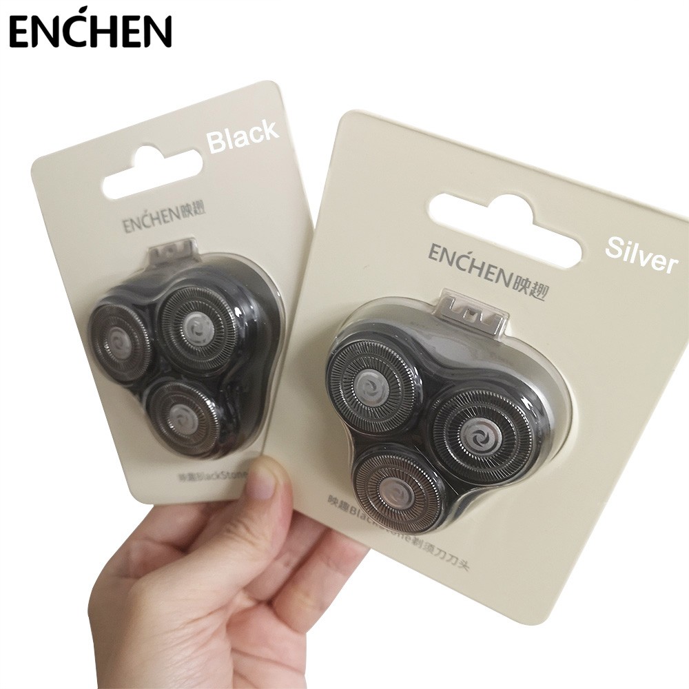 ENCHEN BlackStone Replacement Shaver Head Black Silver 3D Floating Cutter Head Blade Stainless Steel Waterproof Blade