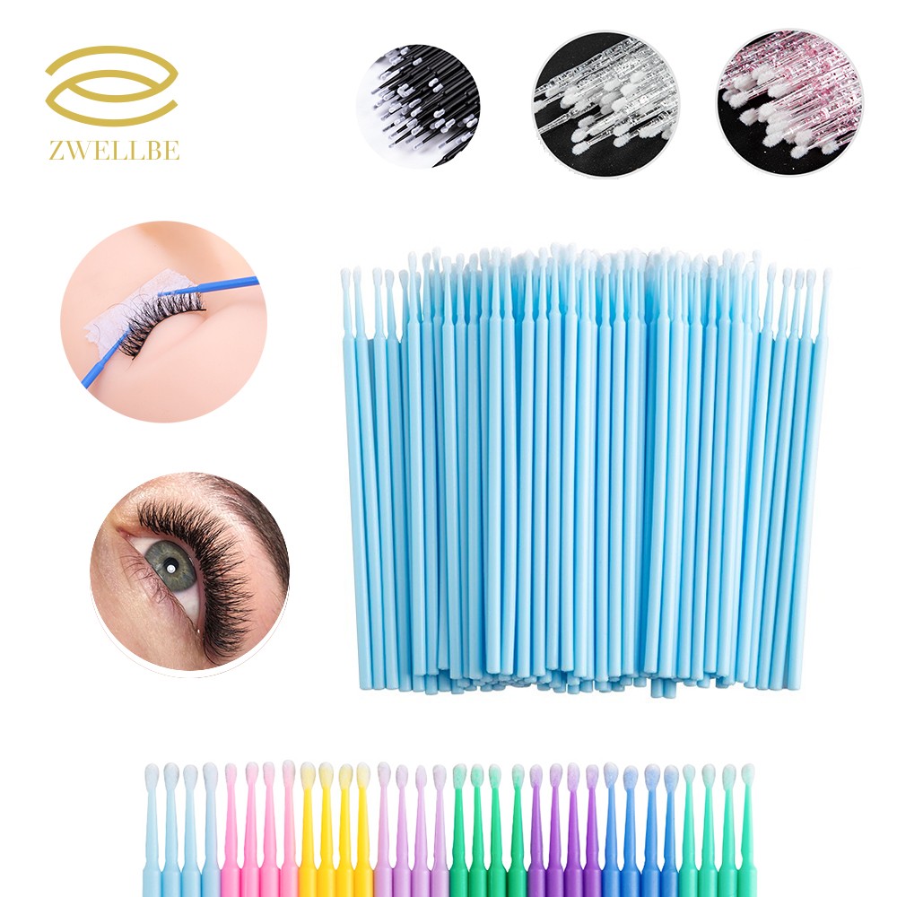 100pcs/bag Disposable Eyelashes Extension Brush Individual Lash Removal Swab Micro Brush For Eyelashes Extension Tools