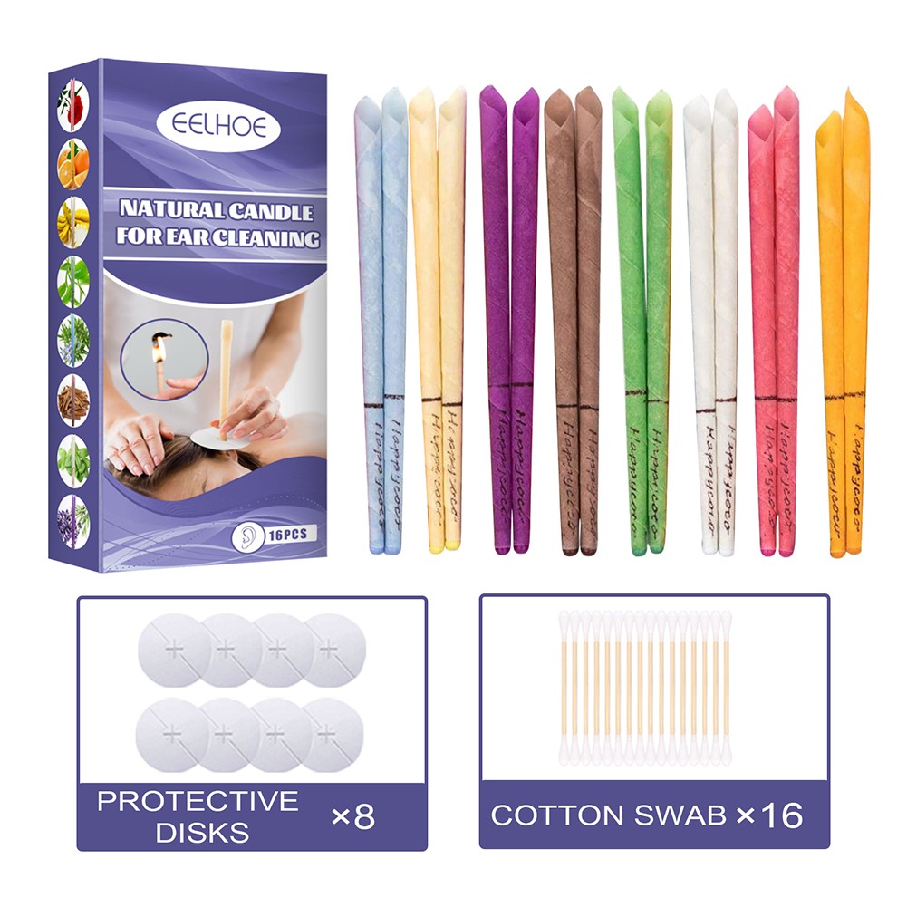 Natural Beeswax Ear Candles Wax Removal Ear Cleaner With Cotton Swab Relaxing Thermal Ear Indiana Candling Fragrance Tool