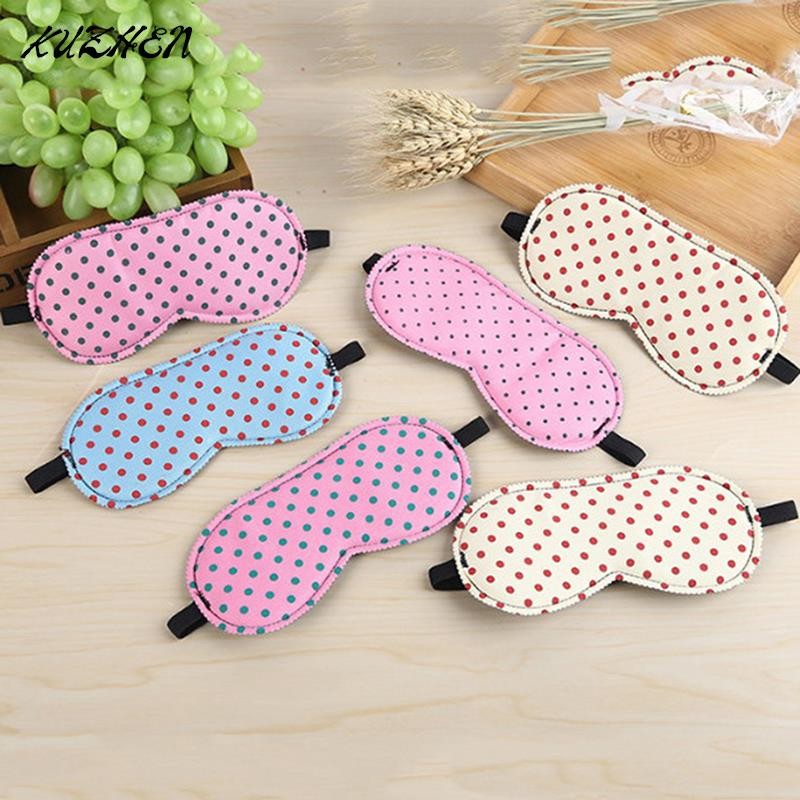 Dot Print Sleeping Mask Soft Eye Cover Portable Travel Comfort Sleep Aid Eye Patch PC