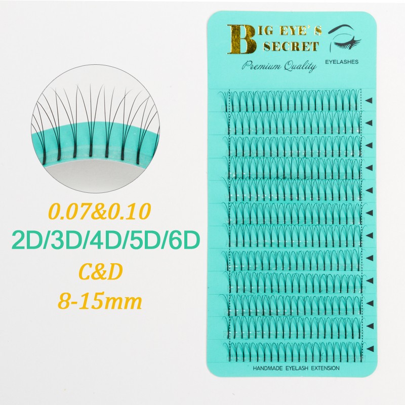 Pre-made Secret Big Eyelashes, Long stem Silk Lashes Pre-made Fan Enlargement False Eyelashes