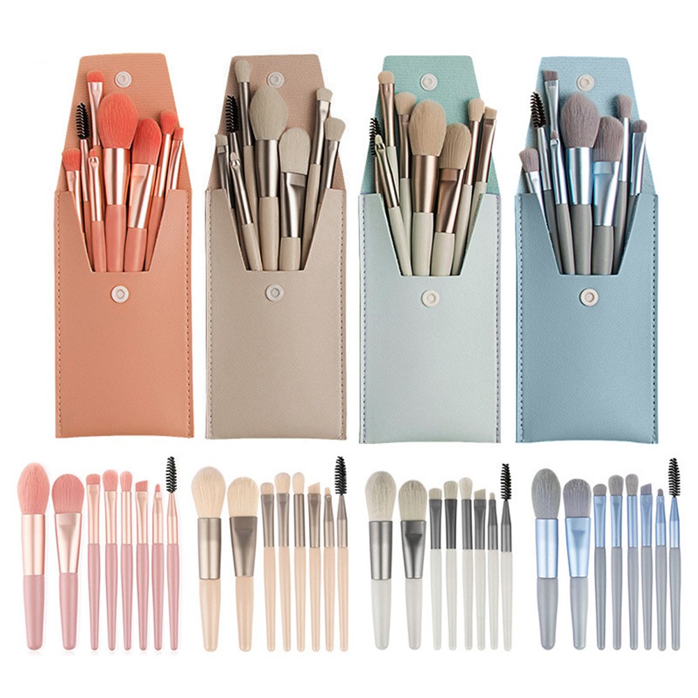 8pcs Mini Makeup Brush Tool Set Face Beauty Cosmetic Brush for Beginner Eyelashes Lip Concealer Blush Makeup Brushes Set