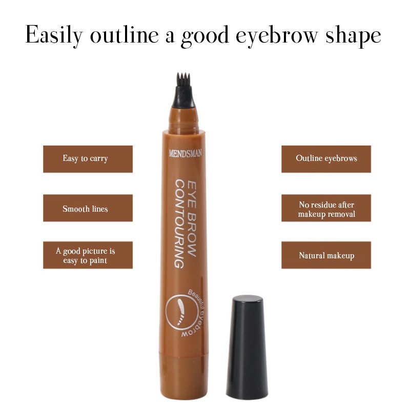 Four heads eyebrow pen long-lasting liquid waterproof anti-sweat eyebrow quick-drying pen eyes makeup beauty tools