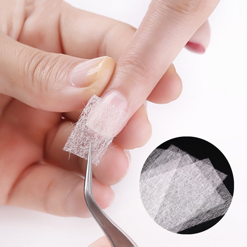 10/20/40pcs Nail Stickers Fiber Nail Art UV Gel Extension Building Gel Sticker DIY Manual Template Manicure Stencil