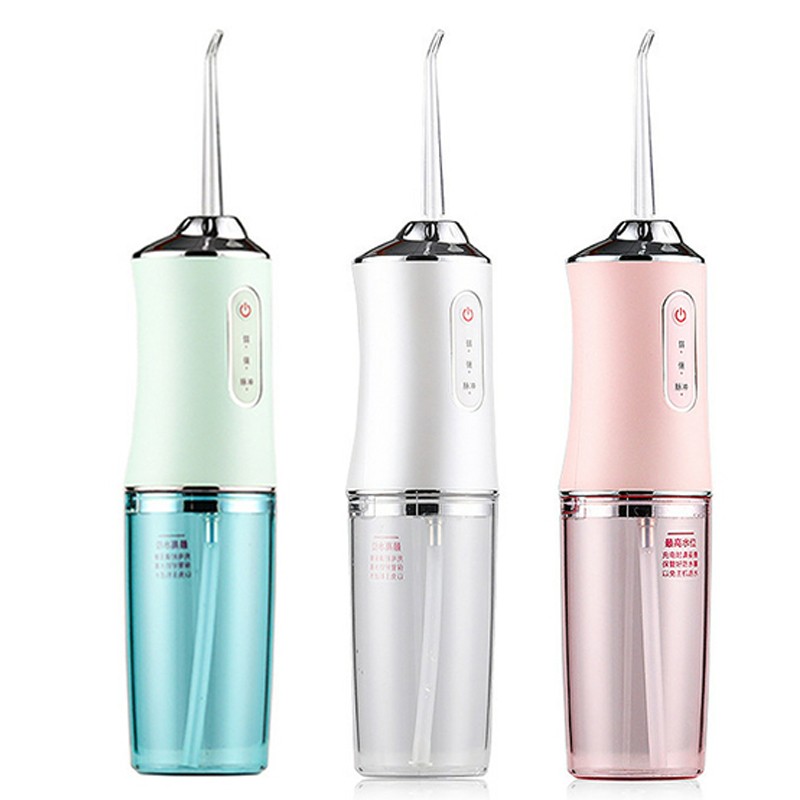 Oral Irrigator Portable Dental Water Pickler USB Rechargeable Water Jet Floss Dental Pick 4 Jet Tip 220ml 3 Modes IPX7 1400rpm