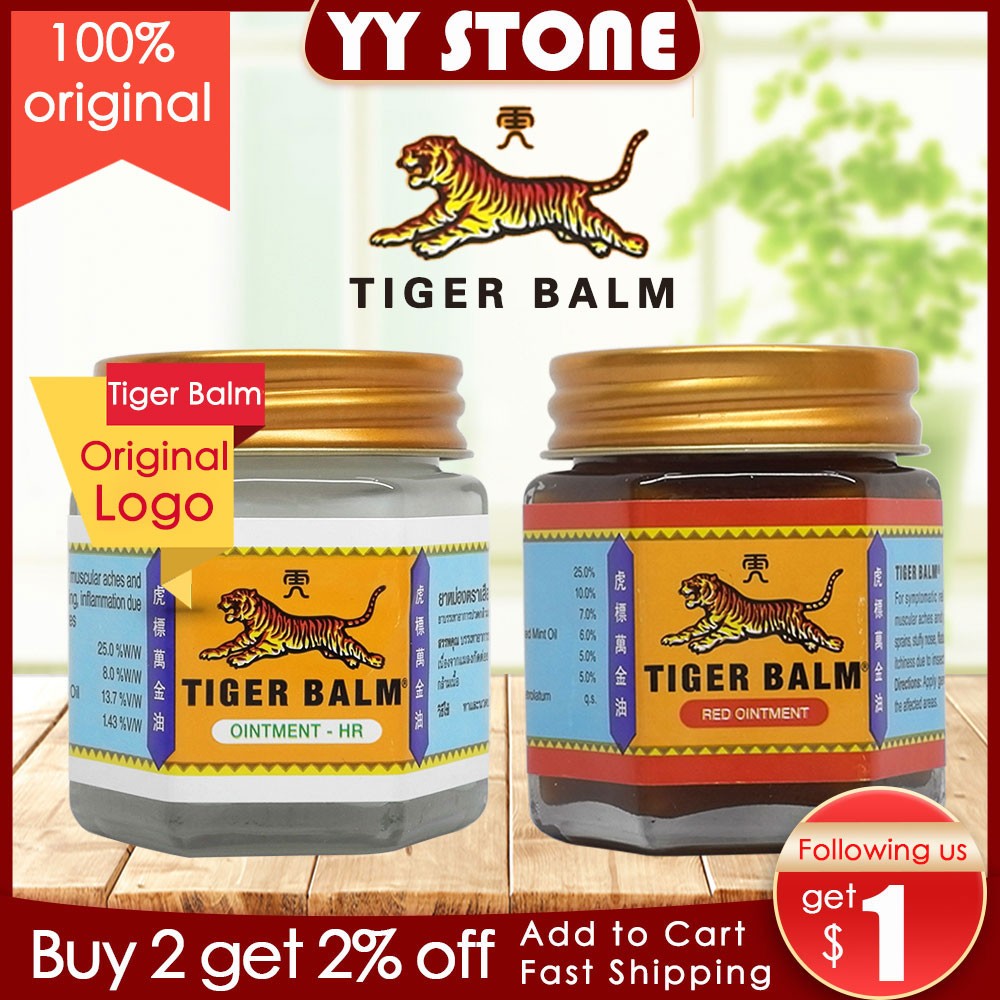 100% Original Tiger Balm Red White Rub Lotion Muscle Pain Relieving Relief Plaster Relaxing Balm Joint Pain Massage Ointment Medical