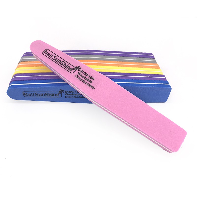 10pcs/lot Nail File Blocks Colorful 100/180 Sponge Washable Nail Sunshine Polish Sanding Buffer Manicure Tools Nails Accessories