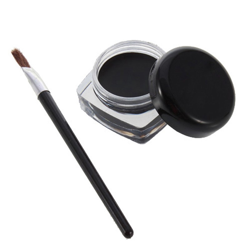 Black Waterproof Eyeliner Cream Long Lasting Gel Eyeliner Professional Eyeliner Shadow Gel Makeup With Brush Eye Cosmetics TSLM1