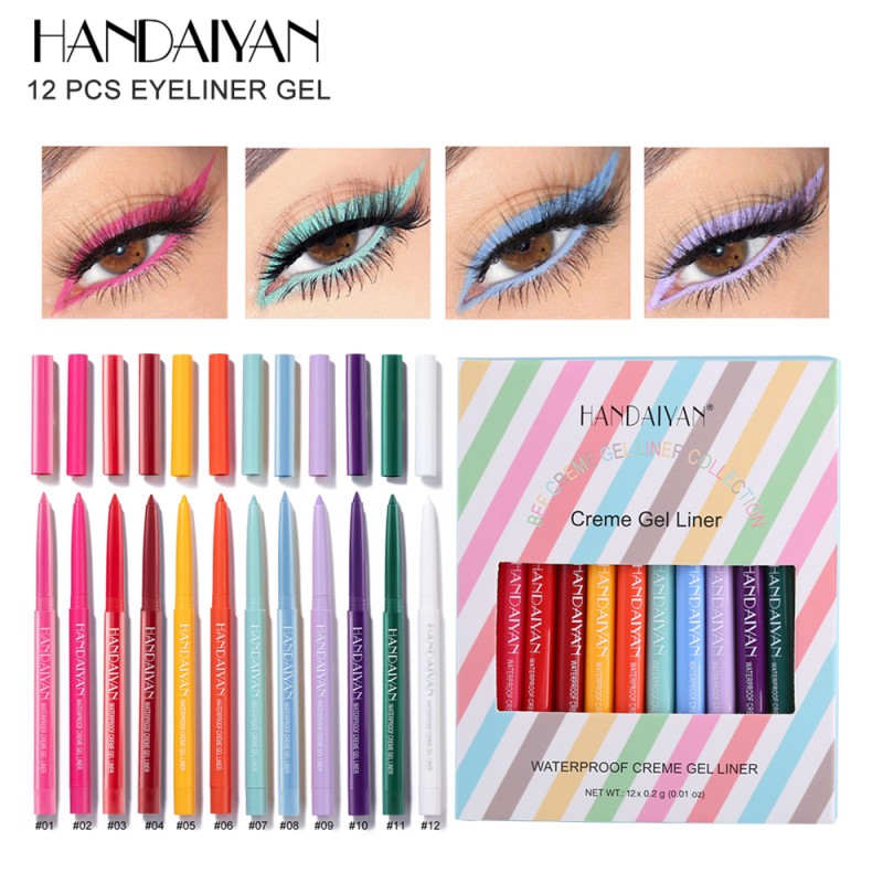 20/12pcs Colorful Eyeliner Pen Quick Drying Lasting Waterproof High Pigmented Eyeliner Pencil Eye Makeup Cosmetic TSLM1