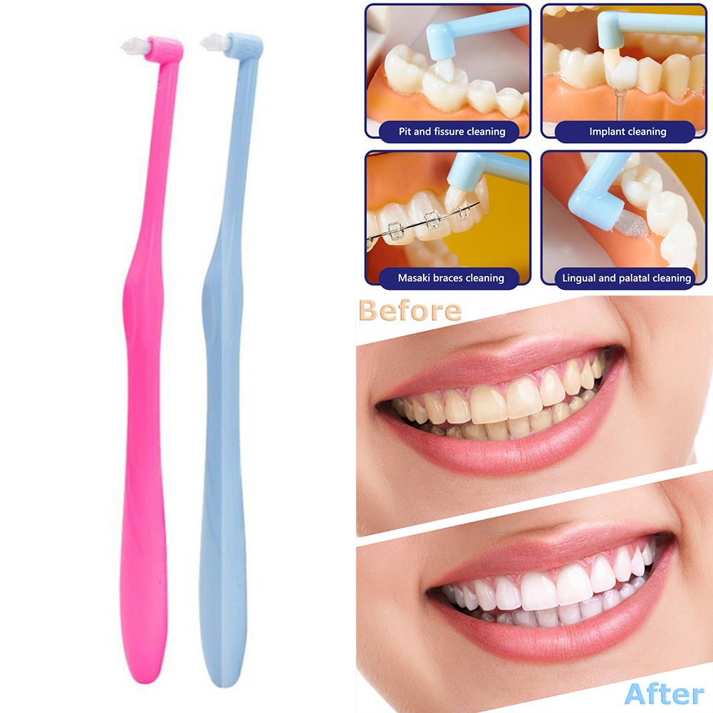 2Pcs L Shape Push Pull Interdental Brush Orthodontic Toothpick Teeth Whitening Tooth Pick Toothbrush Oral Hygiene