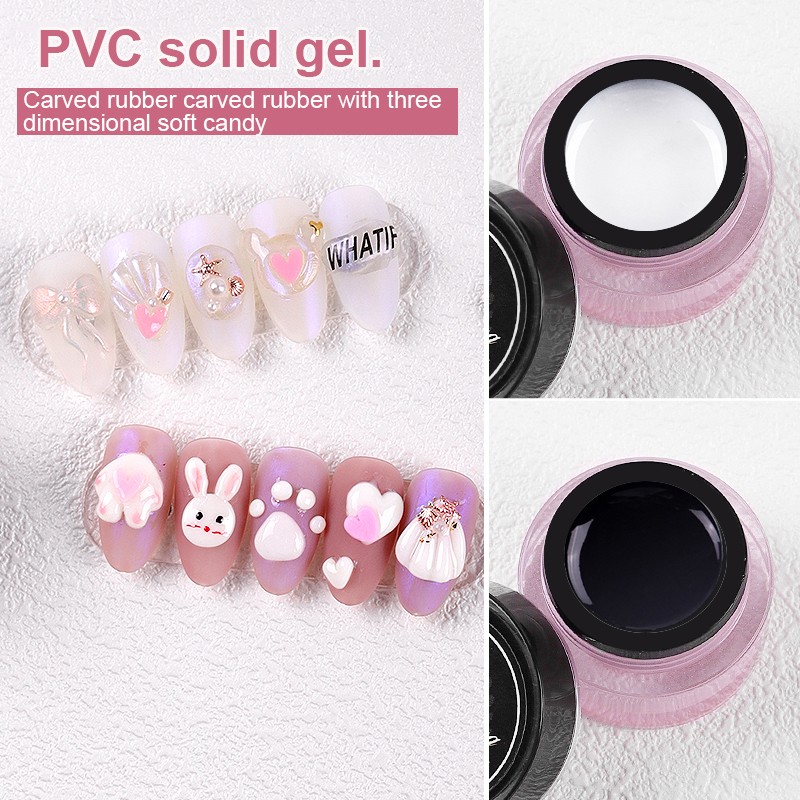 8ml 3D Modeling Stereoscopic Sculpt Gel UV LED Transparent Color Gel Clay PVC Clear Solid Painting Gel DIY Nail Art Tools TSLM1