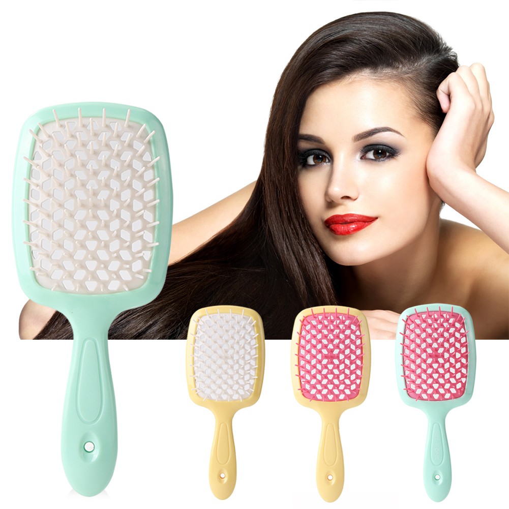 Plastic Hollow Mesh Comb Wet Dry Dual-use Women Scalp Massage Comb Hair Brush Hollow Out Home Salon DIY Hair Styling Tool